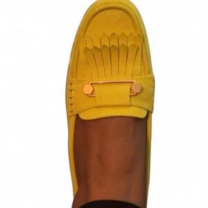 Lime green Loafers with Gold Accent